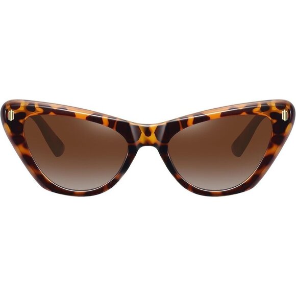 🆕Women Brown Trendy Retro Cat Eye Classic Stylish Shades Designer Sunglasses - Picture 1 of 6